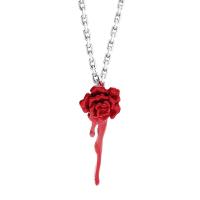 Zinc Alloy Jewelry Necklace with 6cm extender chain Rose stoving varnish fashion jewelry & for woman 40mm Length 46 cm Sold By PC