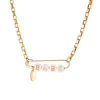Zinc Alloy Jewelry Necklace with Resin with 6.5cm extender chain gold color plated fashion jewelry & for woman Length 45.5 cm Sold By PC