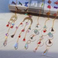 Hanging Ornaments Crystal with Iron gold color plated & enamel Length Approx 45 cm Sold By PC