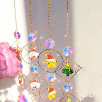 Hanging Ornaments, Crystal, with Iron, gold color plated, different styles for choice & enamel & faceted, more colors for choice, Length:Approx 40 cm, Sold By PC