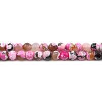 Achat Perlen, Feuerachat, rund, poliert, DIY & verschiedene Größen vorhanden & facettierte, rosakarmin, verkauft per ca. 38 cm Strang