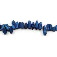Natürliche Beschichtung Quarz Perlen, Klarer Quarz, Unregelmäßige, plattiert, DIY & verschiedene Größen vorhanden, blau, verkauft per ca. 38 cm Strang