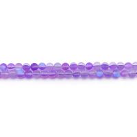 Perle, rund, poliert, DIY & verschiedene Größen vorhanden & satiniert, violett, verkauft per ca. 38 cm Strang