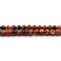 Natürliche Streifen Achat Perlen, rund, poliert, DIY & verschiedene Größen vorhanden, gemischte Farben, verkauft per ca. 38 cm Strang