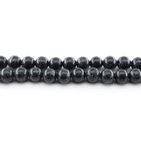 Edelstein Schmuckperlen, rund, poliert, DIY & verschiedene Größen vorhanden, schwarz, verkauft per ca. 38 cm Strang