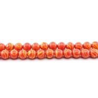 Malachit Perlen, rund, poliert, DIY & verschiedene Größen vorhanden, rot, verkauft per ca. 38 cm Strang