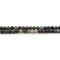Afrikanischer Blutstein Perle, rund, poliert, DIY & verschiedene Größen vorhanden, grün, verkauft per ca. 38 cm Strang