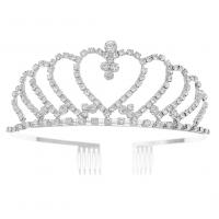 Bridal Tiaras Zinc Alloy silver color plated for woman & with rhinestone silver color nickel lead & cadmium free Sold By PC