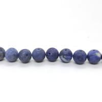Natural Sodalite Beads Round polished DIY & frosted blue Sold By PC