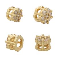 Brass Spacer Beads, plated, DIY & micro pave cubic zirconia, more colors for choice, nickel, lead & cadmium free, 10PCs/Bag, Sold By Bag