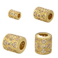 Cubic Zirconia Micro Pave Brass Beads, Column, plated, DIY & different size for choice & micro pave cubic zirconia, more colors for choice, nickel, lead & cadmium free, 10PCs/Bag, Sold By Bag