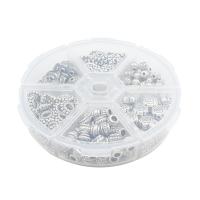 Perles intercalaires en alliage de zinc, avec Boîte en plastique, DIY, protéger l'environnement, sans nickel, plomb et cadmium, 79x18mm, Vendu par boîte