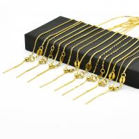 титан цепочка для ожерелья, Регулируемый & разные стили для выбора & Женский, Золотой, Продан через Приблизительно 17.72 дюймовый Strand