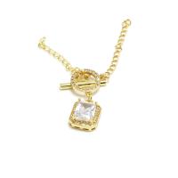 Brass Toggle Clasp gold color plated & micro pave cubic zirconia gold Sold By PC