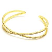 Cubic Zirconia Micro Pave Brass Bracelet, gold color plated, Adjustable & different styles for choice & micro pave cubic zirconia & for woman, gold, Sold By PC