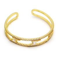 Cubic Zirconia Micro Pave Brass Bracelet, with Shell, gold color plated, different styles for choice & micro pave cubic zirconia & for woman, gold, 65mm, Sold By PC
