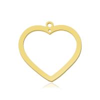 Titanium Steel Pendants Heart plated double-hole & hollow Sold By Bag