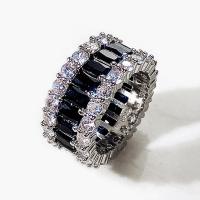 Cúbicos Circonia Micro Pave anillo de latón, metal, chapado en color de platina, diverso tamaño para la opción & micro arcilla de zirconia cúbica & para mujer, Vendido por UD