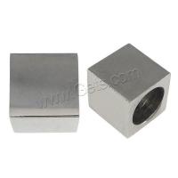Stainless Steel Large Hole Beads, 304 Stainless Steel, Cube, original color, 8x8x8mm, Hole:Approx 6mm, Sold By PC