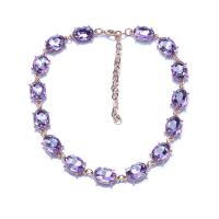 Zinc Alloy smykker halskæde, med 3.15inch extender kæde, mode smykker & forskellige stilarter for valg & for kvinde & med rhinestone, flere farver til valg, nikkel, bly & cadmium fri, Længde Ca. 16.54 inch, Ca. 8.66 inch, Solgt af PC