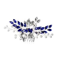 Decorative Hair Combs Zinc Alloy with ABS Plastic Pearl plated fashion jewelry & for woman & with rhinestone two different colored Sold By PC
