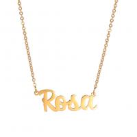 Stainless Steel Jewelry Necklace, 304 Stainless Steel, with 5 extender chain, Alphabet Letter, 18K gold plated, fashion jewelry & for woman, more colors for choice, 29x11mm, Length:45 cm, Sold By PC
