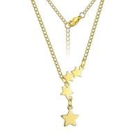 Stainless Steel Jewelry Necklace, 304 Stainless Steel, with 5 extender chain, Star, plated, fashion jewelry & Unisex, more colors for choice, 13.50x14.20mm, Length:45 cm, Sold By PC