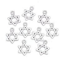 Tibetan Style Pendants, Hexagram, antique silver color plated, Unisex & hollow, nickel, lead & cadmium free, 15.50x18mm, Approx 100PCs/Bag, Sold By Bag