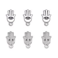 Tibetan Style Hamsa Pendants, Hand, antique silver color plated, Unisex, nickel, lead & cadmium free, 9.50x16mm, Approx 100PCs/Bag, Sold By Bag