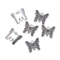 Tibetan Style Animal Pendants, Butterfly, antique silver color plated, Unisex, nickel, lead & cadmium free, 15.50x13.50mm, Approx 100PCs/Bag, Sold By Bag