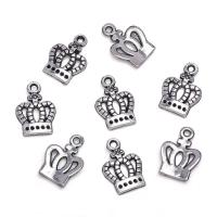 Tibetan Style Pendant Cabochon Setting, Crown, antique silver color plated, DIY & hollow, nickel, lead & cadmium free, 10.50x15mm, Approx 100PCs/Bag, Sold By Bag