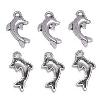 Tibetan Style Animal Pendants, Dolphin, antique silver color plated, Unisex, nickel, lead & cadmium free, 11x20.50mm, Approx 100PCs/Bag, Sold By Bag