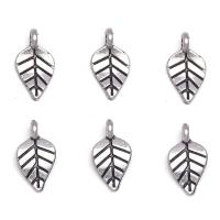 Tibetan Style Leaf Pendants, antique silver color plated, Unisex, nickel, lead & cadmium free, 7.50x14mm, Approx 100PCs/Bag, Sold By Bag