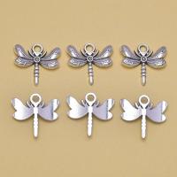 Tibetan Style Animal Pendants, Dragonfly, antique silver color plated, Unisex, nickel, lead & cadmium free, 17x16mm, Approx 100PCs/Bag, Sold By Bag