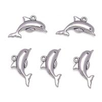 Tibetan Style Animal Pendants, Dolphin, antique silver color plated, Unisex, nickel, lead & cadmium free, 22x11.50mm, Approx 100PCs/Bag, Sold By Bag