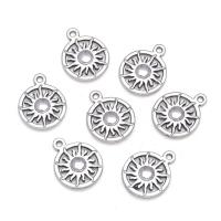 Tibetan Style Pendants, Sun, antique silver color plated, Unisex & hollow, nickel, lead & cadmium free, 16x20mm, Approx 100PCs/Bag, Sold By Bag