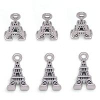 Tibetan Style Pendants, Eiffel Tower, antique silver color plated, Unisex, nickel, lead & cadmium free, 8.50x15mm, Approx 100PCs/Bag, Sold By Bag