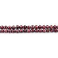 Perles bijoux en pierres gemmes, Granit teint, Rond, poli, DIY, rouge, 10mm, Environ 38PC/brin, Vendu par brin