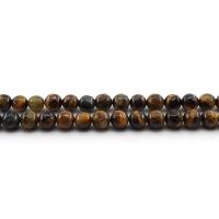 Tiger Eye Beads, Runde, poleret, forskellige kvaliteter til valg & du kan DIY & forskellig størrelse for valg & facetteret, gul, Solgt Per Ca. 38 cm Strand
