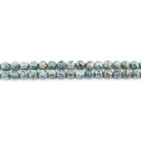 Perles bijoux en pierres gemmes, Granit teint, Rond, poli, DIY, bleu, 10mm, Environ 38PC/brin, Vendu par brin