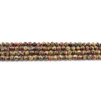 Perles bijoux en pierres gemmes, Granit teint, Rond, poli, DIY, couleurs mélangées, 6mm, Environ 62PC/brin, Vendu par brin