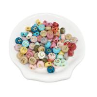 Abeceda Akrylové korálky, Akryl, Abecední písmeno, DIY & různé styly pro výběr & smalt, více barev na výběr, 100PC/Bag, Prodáno By Bag