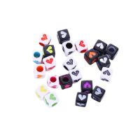 Acrylic Jewelry Beads,  Square, DIY & enamel, more colors for choice, 6x6mm, 100PCs/Bag, Sold By Bag