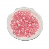 Transparent Acrylic Beads, Heart, DIY & enamel, pink, 4x7mm, Hole:Approx 1.5mm, 100PCs/Bag, Sold By Bag
