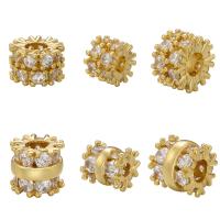 Cubic Zirconia Micro Pave Brass Beads plated DIY & micro pave cubic zirconia nickel lead & cadmium free Sold By Bag