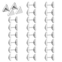 Stainless Steel Stud Earrings 304 Stainless Steel Triangle Vacuum Plating for woman Sold By Pair