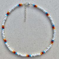 Glass Seed Beads Ketting, Glazen kralen, met Messing, met 1.97 extender keten, silver plated, voor vrouw, meer kleuren voor de keuze, Lengte 14.96 inch, Verkocht door PC