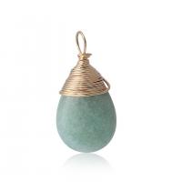 Gemstone Pendants Jewelry Brass with Gemstone Teardrop & Unisex nickel lead & cadmium free Sold By PC