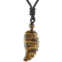 Natural Gemstone Necklace with Nylon Cord Wing Shape Adjustable & Unisex Length Approx 19.69-26.77 Inch Sold By PC