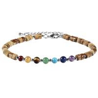 Gemstone Bracelets, with 304 Stainless Steel, with 2.36inch extender chain, different materials for choice & for woman, 4mm,2mm, Sold Per Approx 6.3 Inch Strand